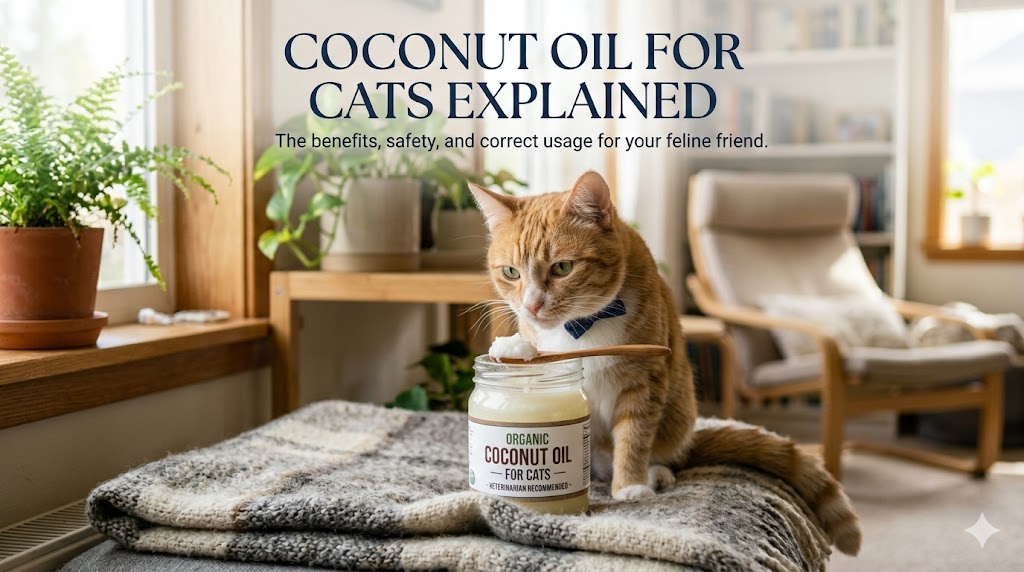 coconut oil for cats used as a natural supplement for coat and skin care