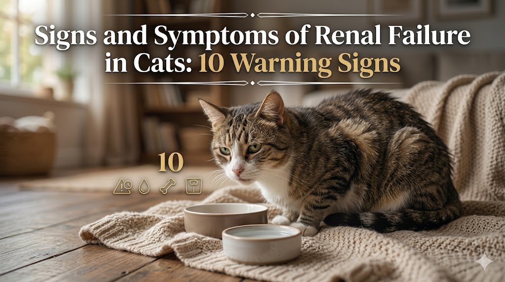 Cat showing weight loss and lethargy, highlighting signs and symptoms of renal failure in cats warning signs