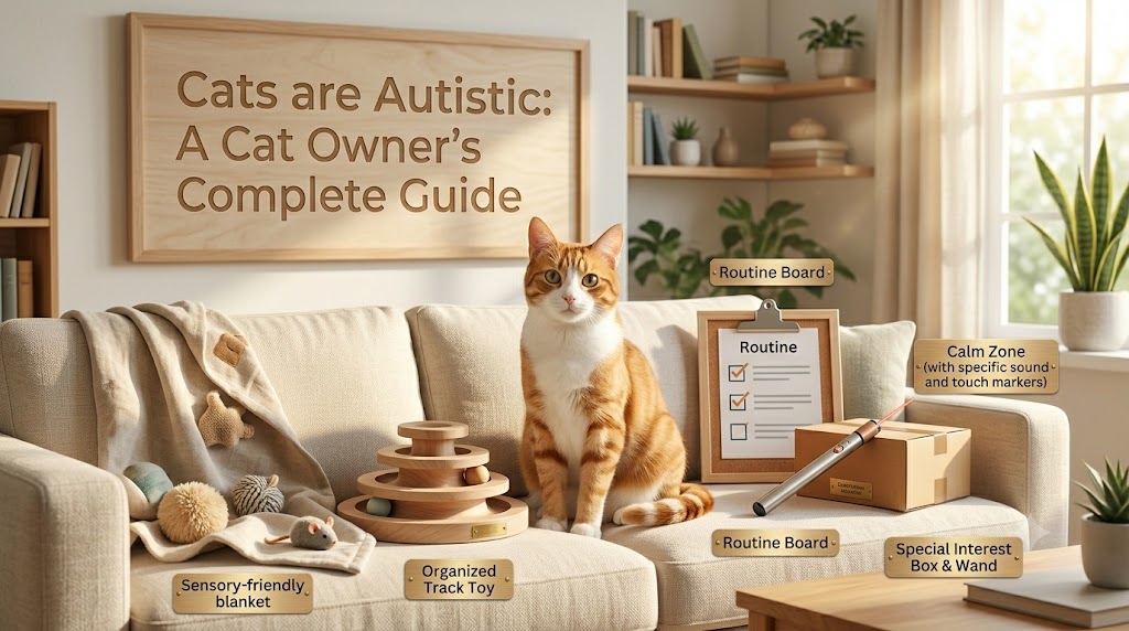 Cat displaying unique social behavior, showing cat are autistic and common questions about unusual behavior and neurological traits in cats