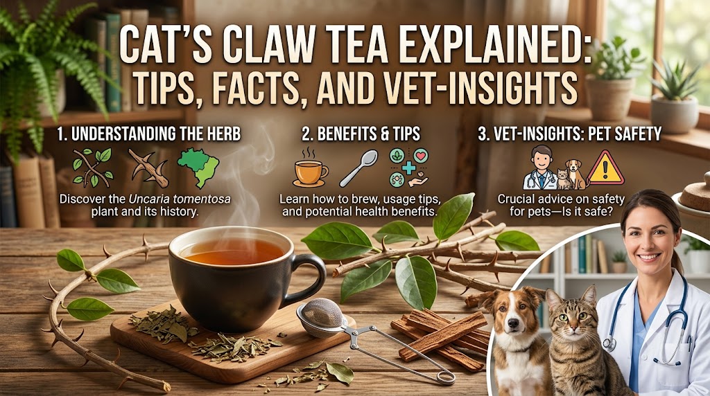 Cup of cat’s claw tea with dried herbal ingredients, showing cat’s claw tea and its traditional wellness uses as an herbal remedy.