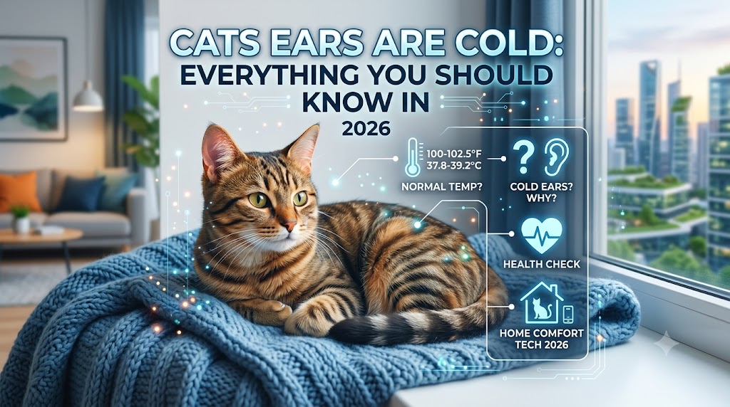 Cat with alert posture and cool ears, showing cats ears are cold and common feline temperature concerns.
