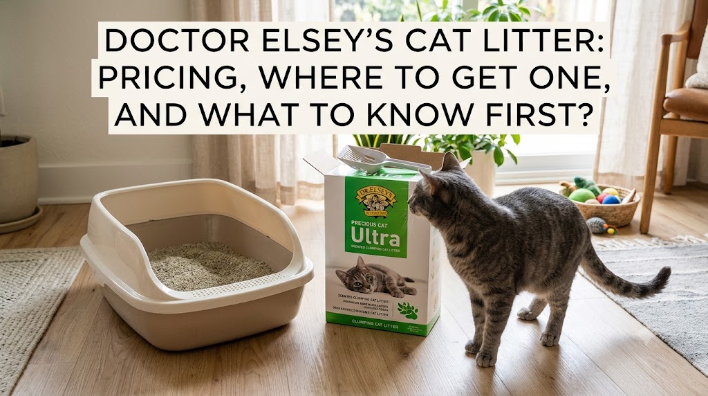 Cat using a clean litter box, showing Dr. Elsey’s cat litter and effective odor control and hygiene support for indoor cats.