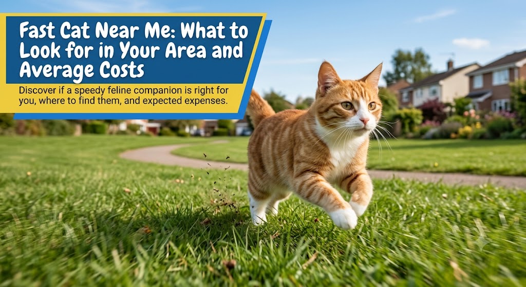 Cat moving quickly outdoors with alert posture, showing fast cat near me and agile feline movement often seen in active or hunting behavior.