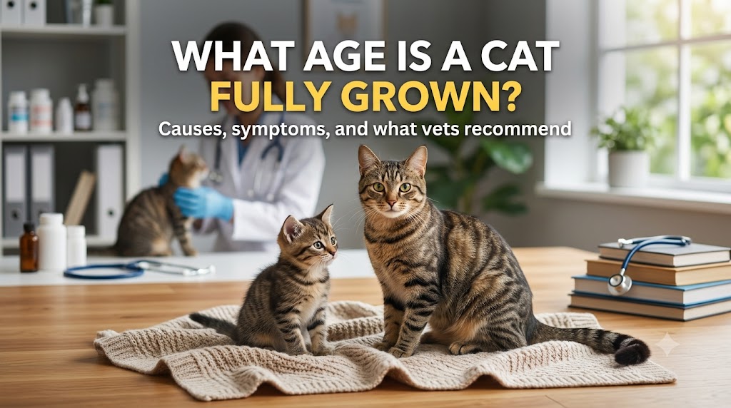 Cat at different life stages from kitten to adult, showing what age is a cat fully grown and feline growth and maturity timeline