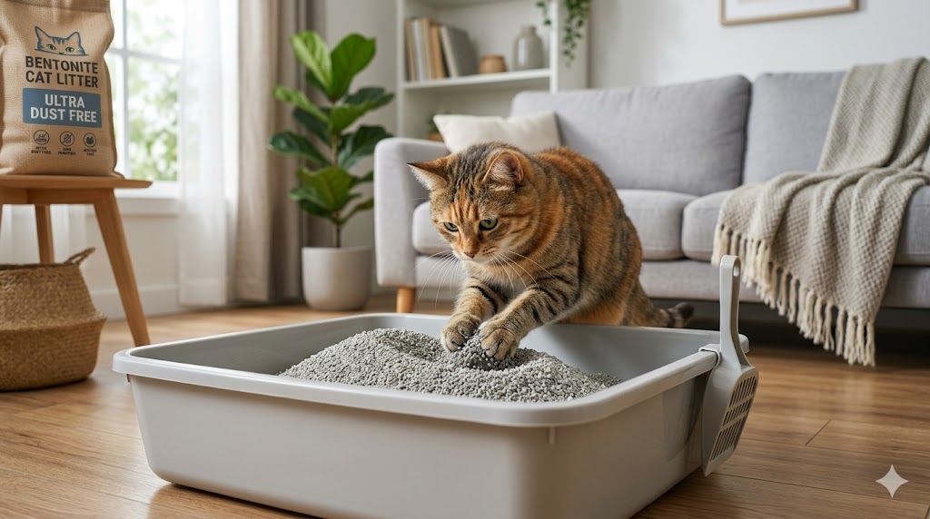 natural bentonite cat little dust free formula