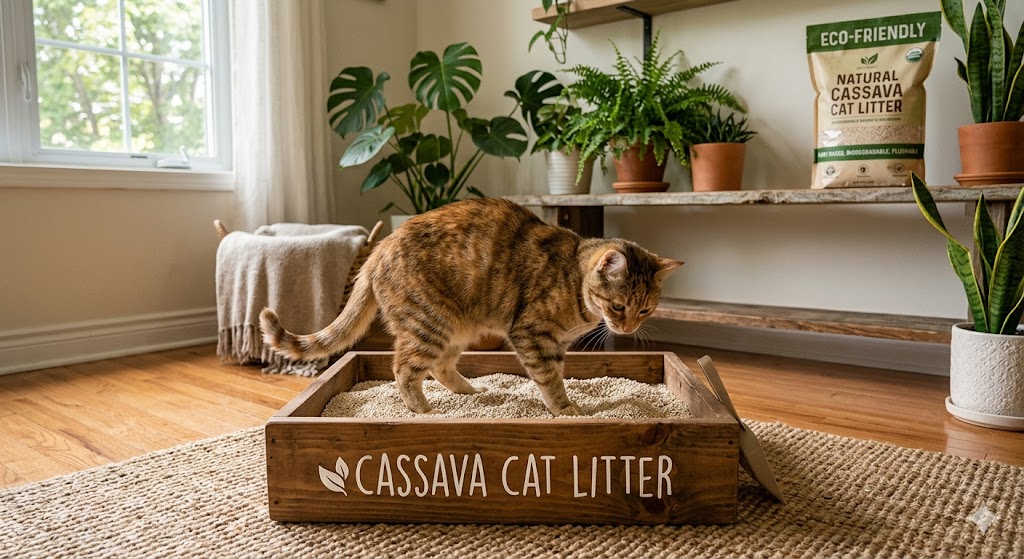 clumping cassava cat litter eco friendly