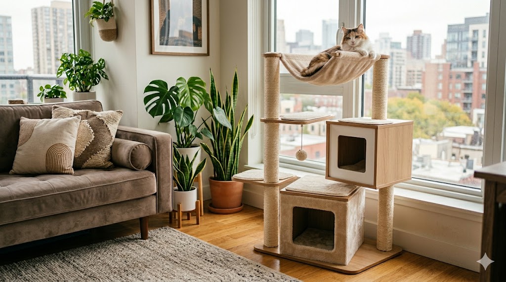 multi-level cat apartments tree for indoor cats