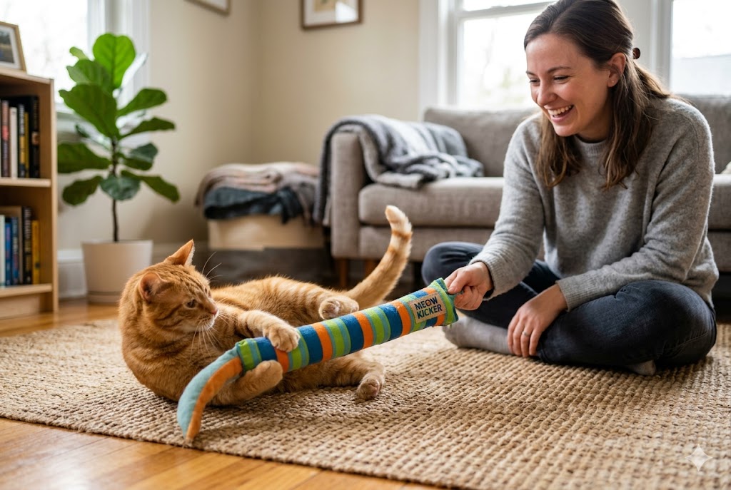 cat kick toy interactive